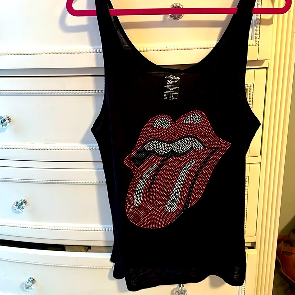 Rolling Stones Oversized Rhinestone Tank